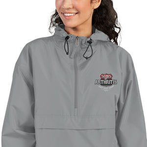 Sons of Arthritis KEEP ON RIDIN" Embroidered Champion Packable Wind & Rain Jacket