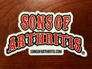 Sons of Arthritis Sticker 5" x 2.5"