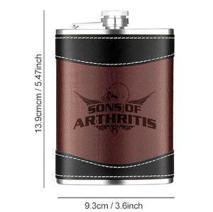 Sons of Arthritis Leather Flask - 8oz Edition