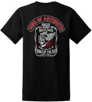 Biker Born Black Pocket Tee