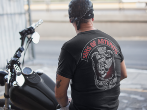 Biker Born Black Pocket Tee