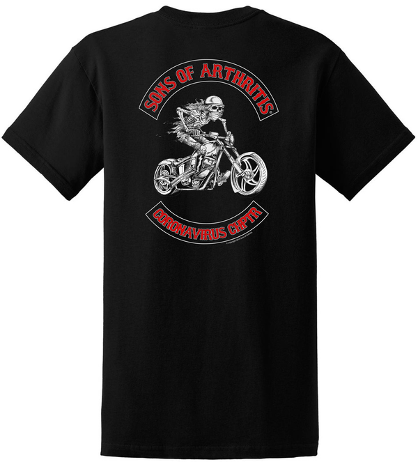 Limited Edition CORONAVIRUS CHAPTER POCKET Short Sleeve 100% Cotton Biker T-shirt?