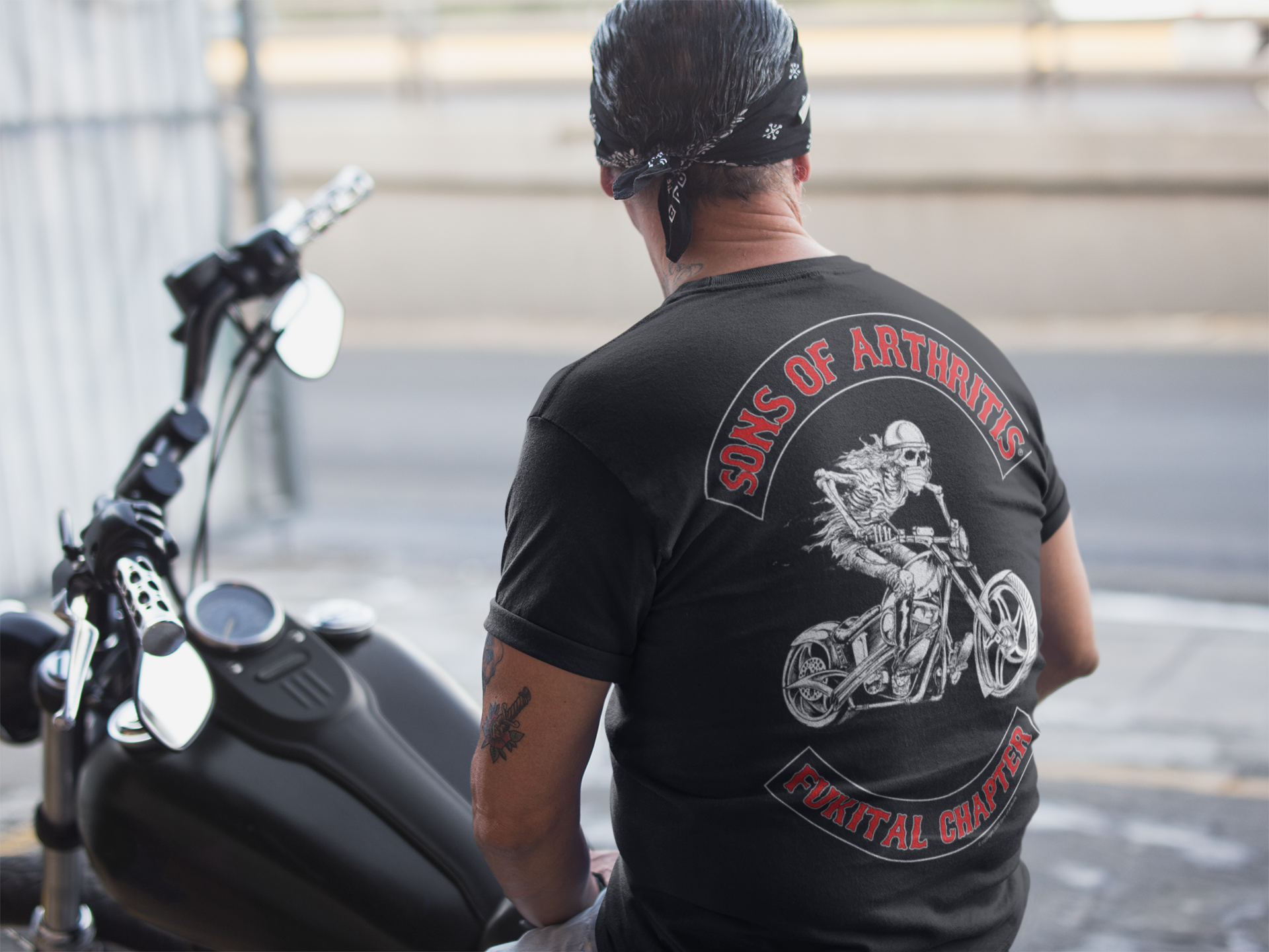 Sons of FUKITAL CHAPTER Short 100% Cotton Biker T-shirt Sons of Arthritis