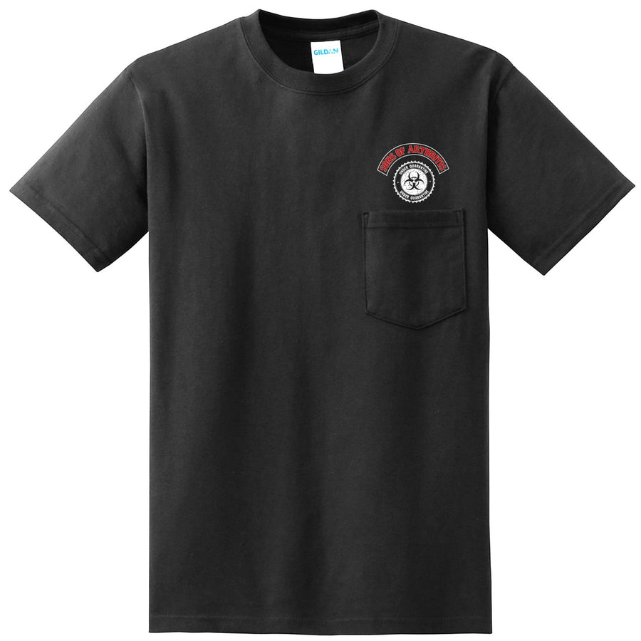 Limited Edition QUARANTINE CHAPTER POCKET Short Sleeve 100% Cotton Biker T-shirt?