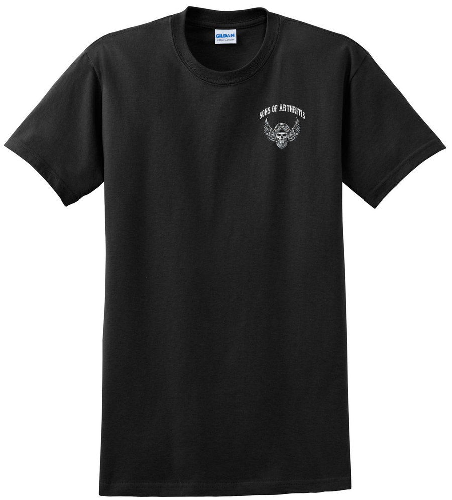 Sons of Arthritis Seasoned Biker Black Short Sleeve 100% Cotton Biker T-shirt