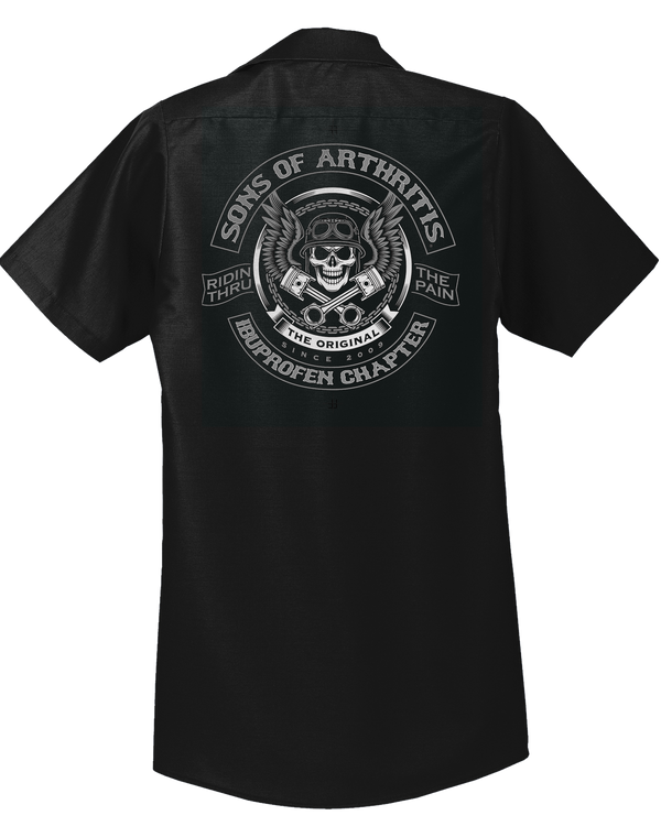 Sons of Arthritis Skull & Pistons Work Shirt