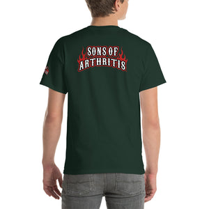 Sons of Arthritis Flame Logo on Sleeve and Back Short-Sleeve T-Shirt