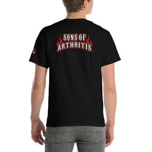 Sons of Arthritis Flame Logo on Sleeve and Back Short-Sleeve T-Shirt