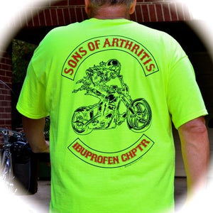 Safety Green Ibuprofen Chapter Short Sleeve Biker T-Shirt