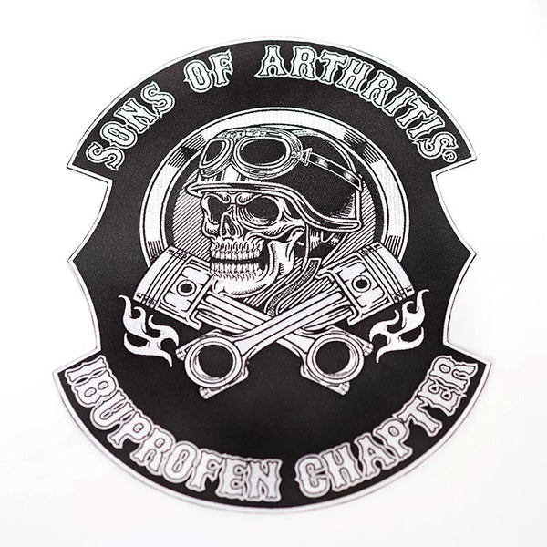 Skull and Pistons Ibuprofen Chapter 10" X 13" Back Patch