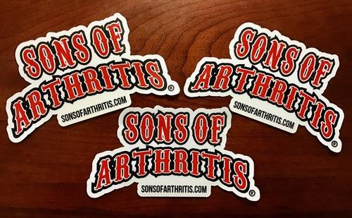 Sons of Arthritis Sticker 5" x 2.5"