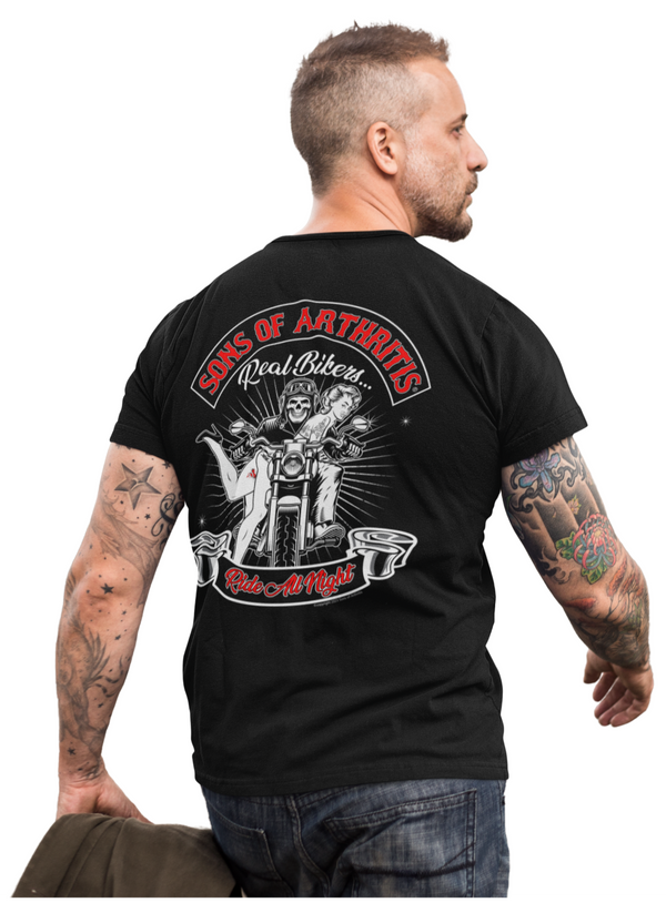 SONS OF ARTHRITIS RIDE ALL NIGHT CHAPTER - BLACK (SEE STYLES)