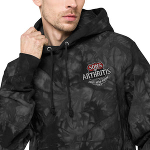Sons of Arthritis Just Keep Ridin' Unisex Champion tie-dye hoodie