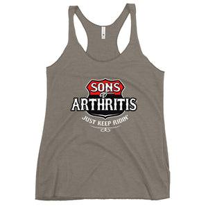 Sons of Arthritis "Just Keep Ridin" Women's Racerback Tank